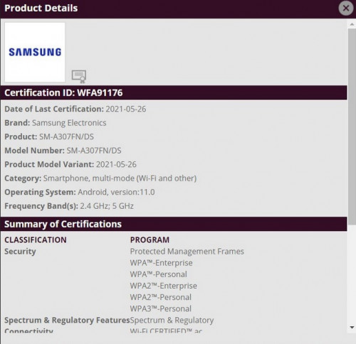 Galaxy A30s под управлением Android 11 сертифицирован - обновление близко