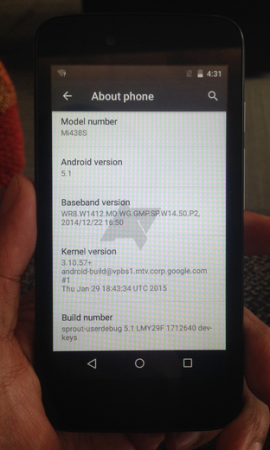 Бюджетный смартфон Android One может получить новую прошивку Android 5.1
