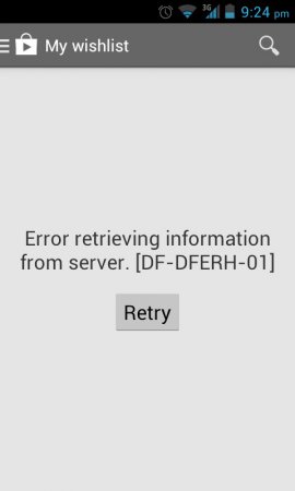 Ошибка при получении данных с сервера [DF-DFERH-01] в Google Play
