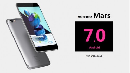 Vernee Марс: первый в мире смартфон на базе Helio P10 получит Android 7.0 6 декабря