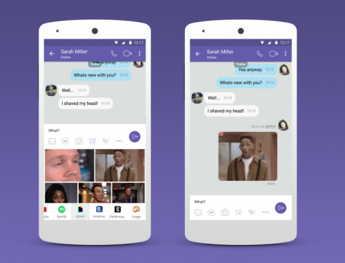 Viber добавляет расширения чата для YouTube, Spotify, Booking и GIPHY