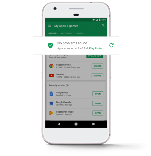Программа Google Play Protect сделает безопаснее устройства Android