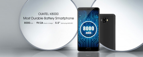 OUKITEL K8000: первый в мире смартфон с батареей 8000мАч