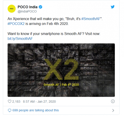 POCO X2 дебютирует на следующей неделе