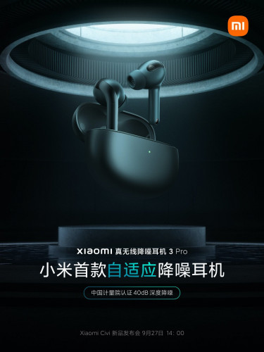 Xiaomi объявила дату выхода новых наушников с активным шумоподавлением